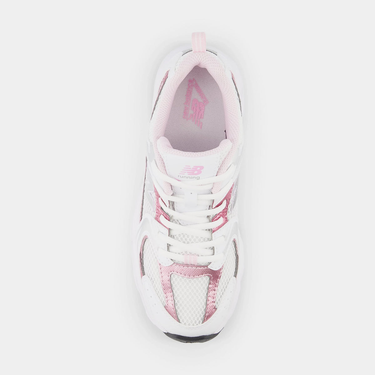 Exclusive 530 Grade School Running Shoes (White/Pink Sugar) — 3.5Y — Side View