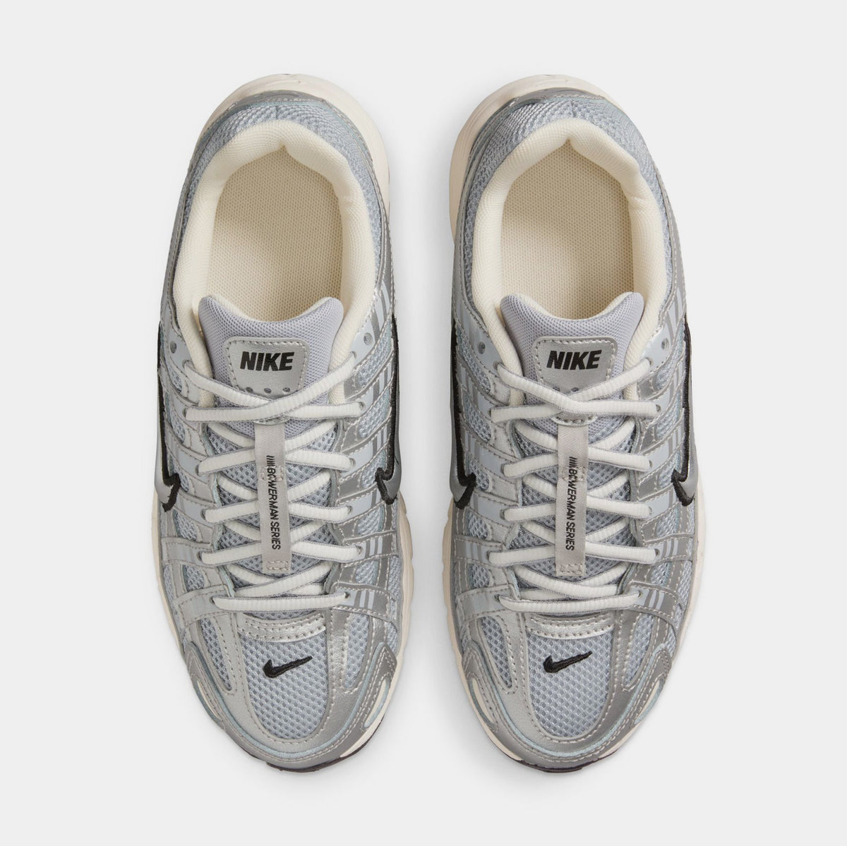 Exclusive P 6000 Grade School Running Shoes (Metallic Silver/Flat Silver/Cool Grey/Gym Red) — 3.5Y — Side View