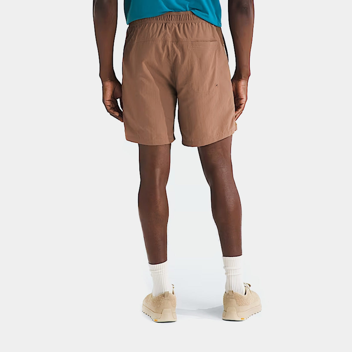 Exclusive Action 2.0 Mens Shorts (Brown/White) — S — Side View