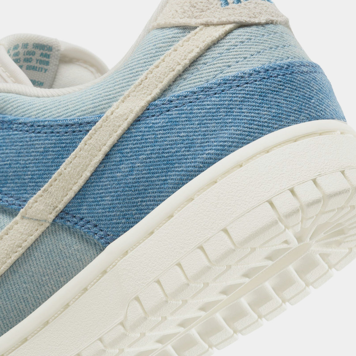 Exclusive Dunk Low Womens Lifestyle Shoes (Smokey Blue/Pale Ivory/Denim Turquoise/Ochre) — 5 — Lifestyle View