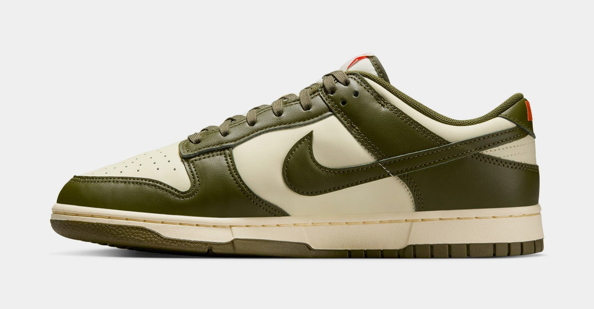 Exclusive Dunk Low Retro Mens Basketball Shoes (Coconut Milk/Rough Green/Electro Orange) — 6 — Back View