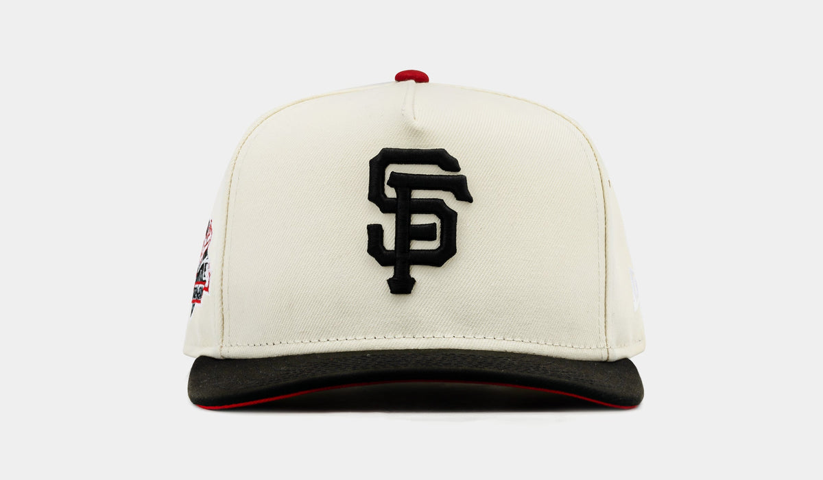 Exclusive Shoe Palace Exclusive San Francisco Giants 2 Tone Side Script 950AF Snapback Mens Hat (Beige/Black) — OS — Front View
