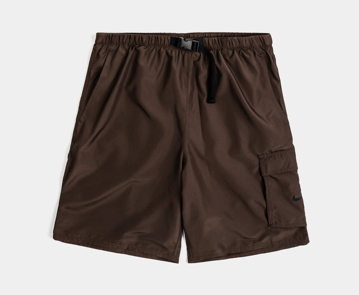 Exclusive Volage Cargo 9" Volley Mens Shorts (Brown/Black) — S — Front View