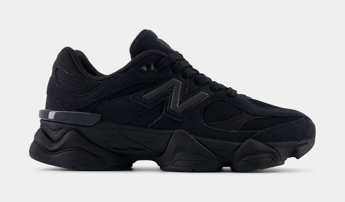 Exclusive 9060 Grade School Lifestyle Shoes (Triple Black) — 3.5Y — Front View