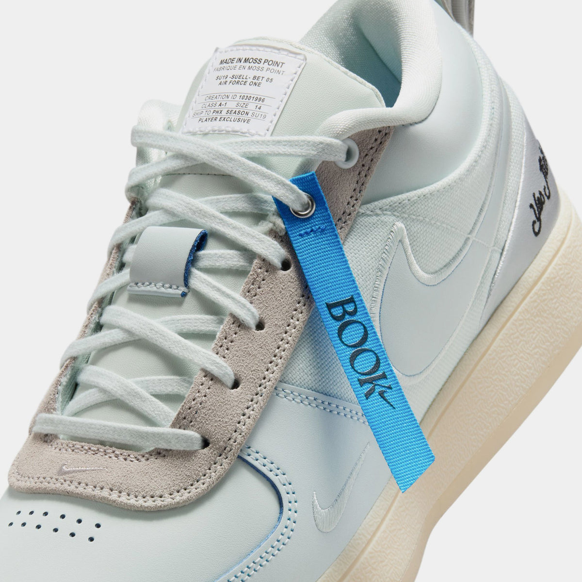 Exclusive Book 1 Moss Point Mens Basketball Shoes (Grey/Metallic Silver/Moon) — 8 — Detail View