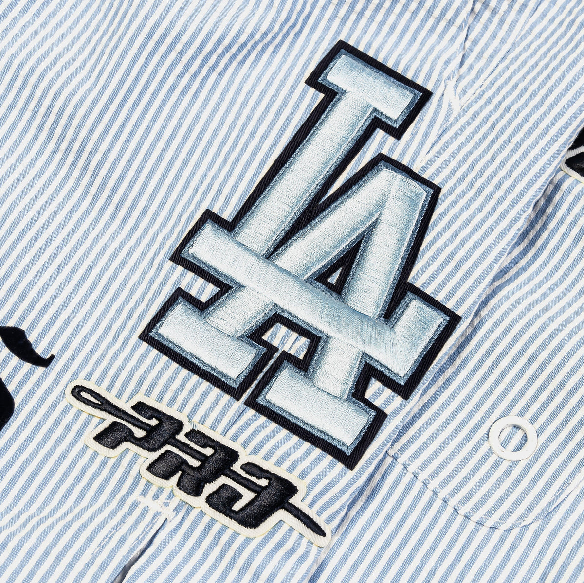 Exclusive Los Angeles Dodgers Country Club Seersucker Mens Shorts (Blue/White) — S — Back View