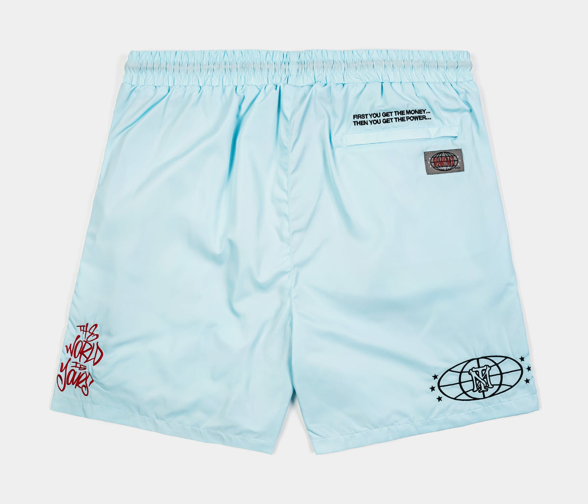 Exclusive SP x Scarface Power Hybrid Mens Shorts (Blue/Red) — S — Side View