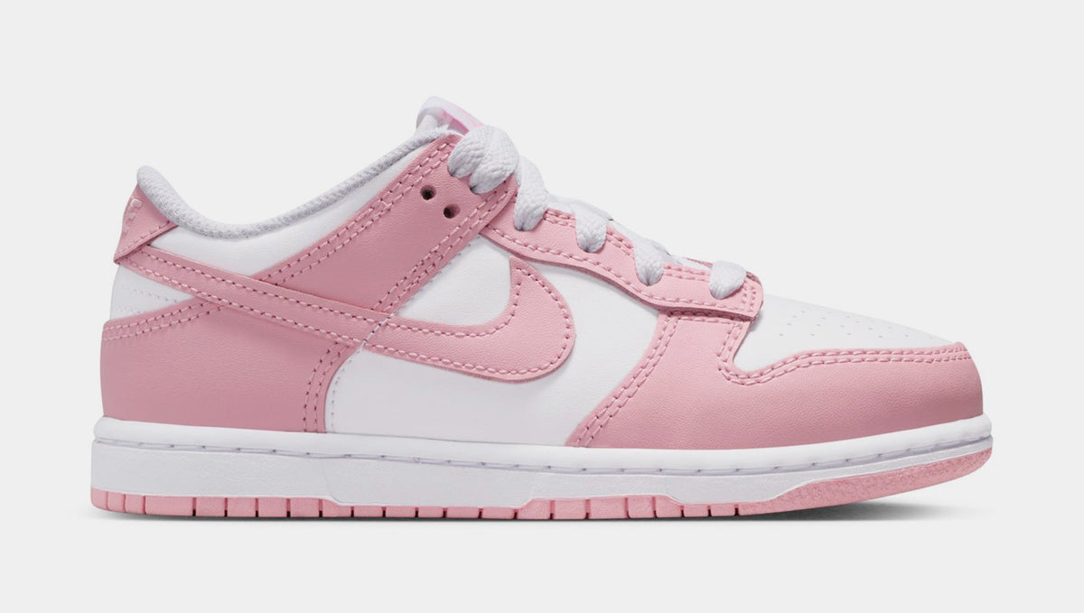 Exclusive Dunk Low Preschool Lifestyle Shoes (Laser Fuchsia/White/Laser Fuchsia) — 10.5C — Front View