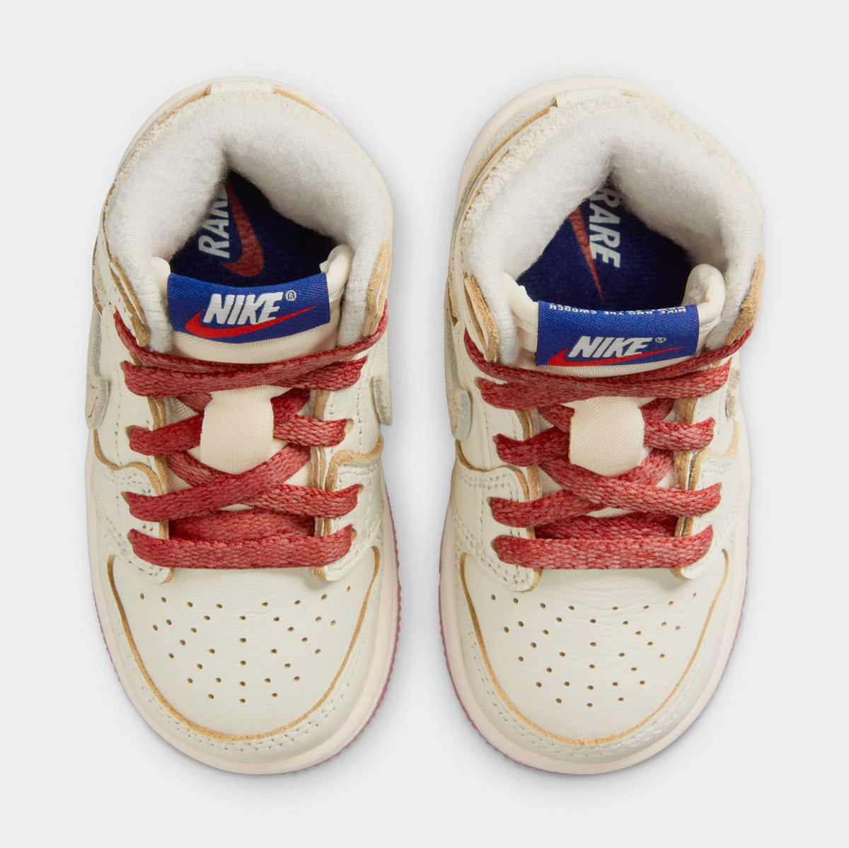 Exclusive Air Jordan 1 Retro High OG Rare Air Cinnabar Infant Toddler Lifestyle Shoes (Sail/Cinnabar/Light Bone) — 2C — Back View