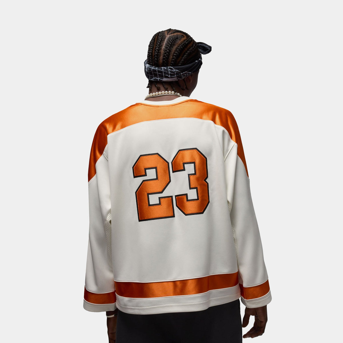 Exclusive MJ Collegiate Hockey Mens Jersey (Sail/Starfish/Black) — XS — Side View