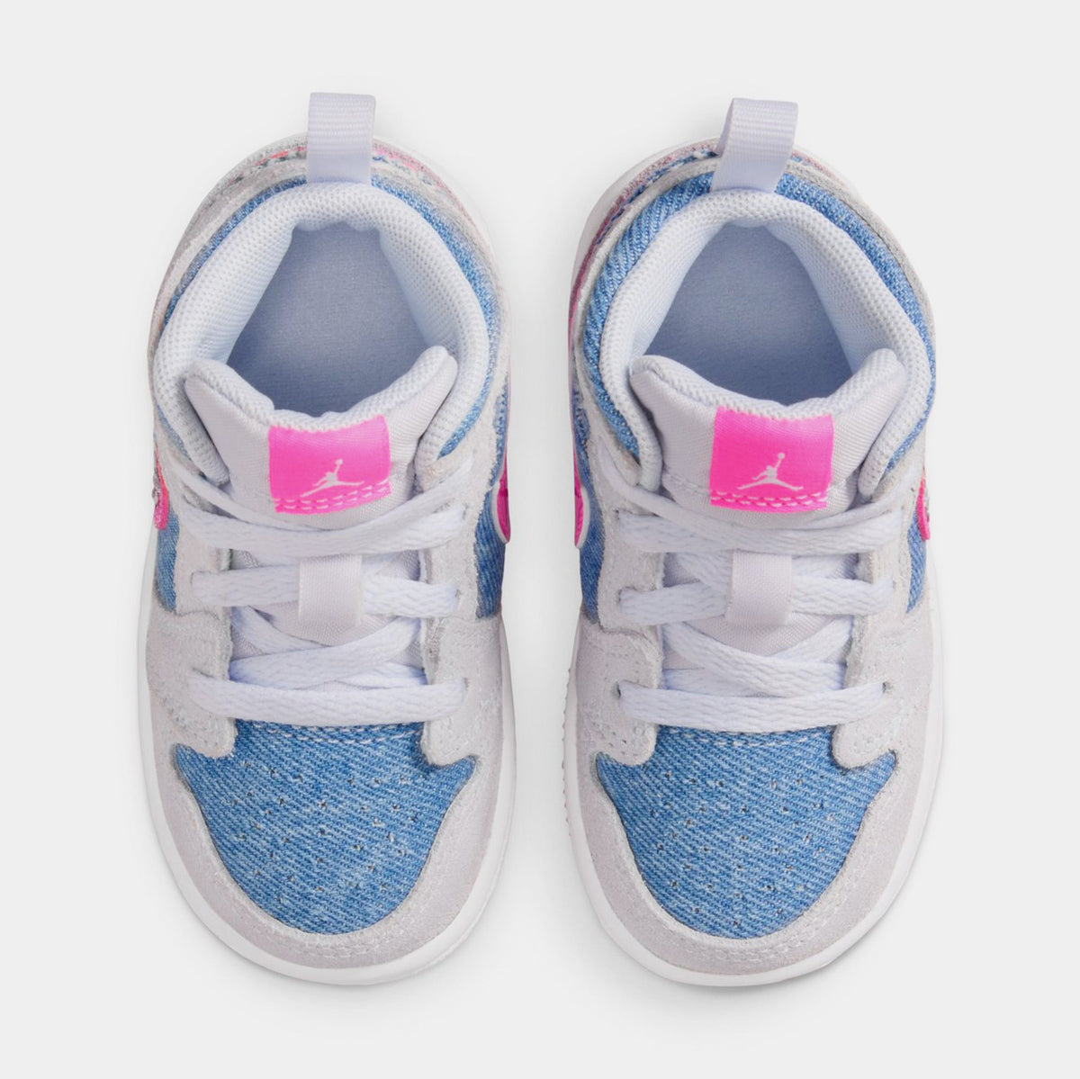 Exclusive Air Jordan 1 Mid SE Infant Toddler Lifestyle Shoes (Cobalt Bliss/White/Pink Glow) — 2C — Side View
