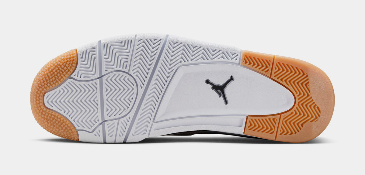 Exclusive Air Jordan 4 RM Mens Lifestyle Shoes (White/Black/Gum) — 7 — Top View