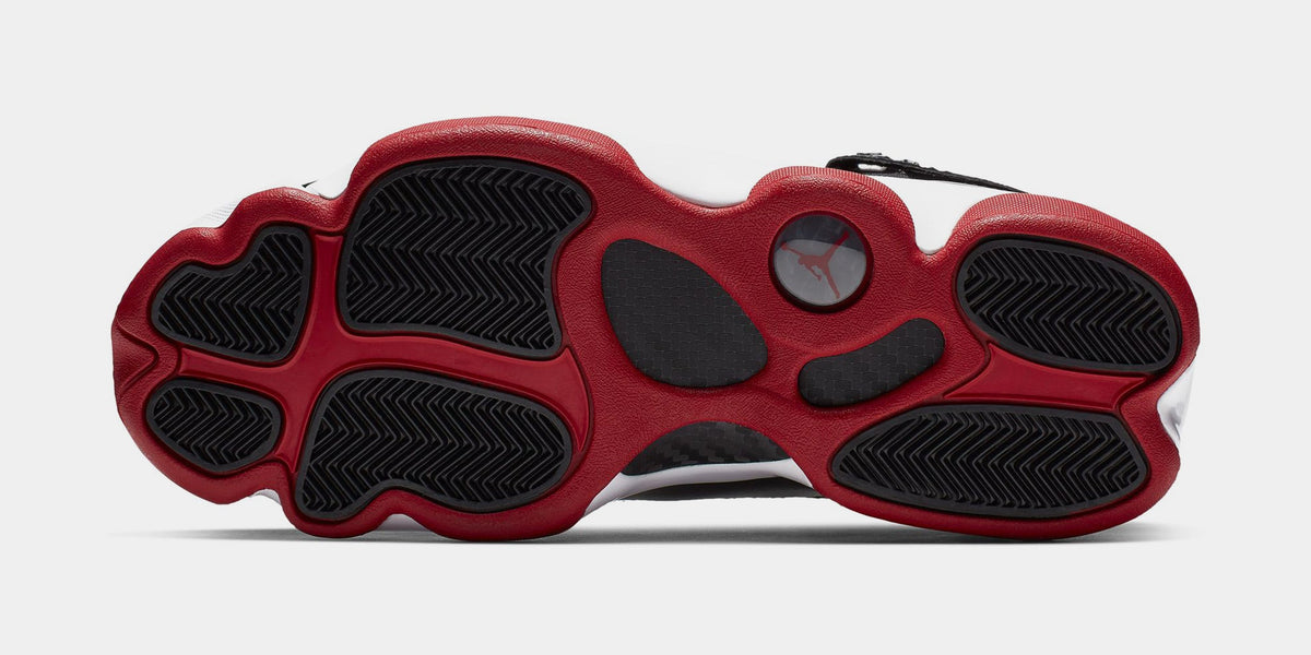 Exclusive 6 Rings Bred Mens Basketball Shoes (Black/Varsity Red/White) — 7.5 — Top View