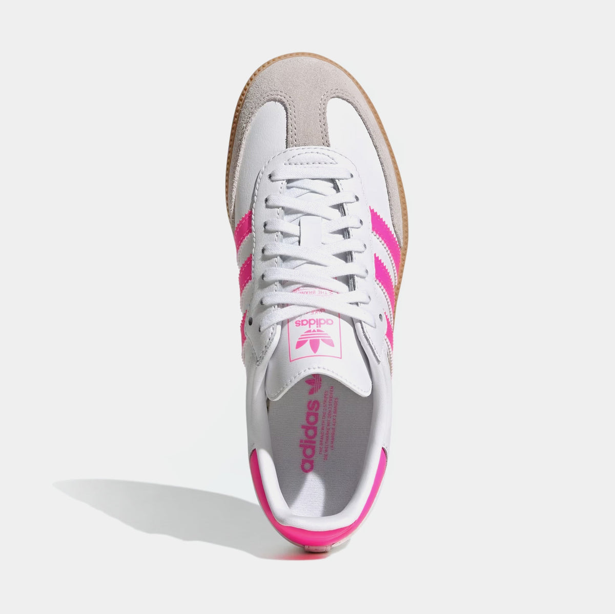 Exclusive Samba OG Grade School Lifestyle Shoes (Cloud White/Lucid Pink/Gum) — 3.5Y — Side View