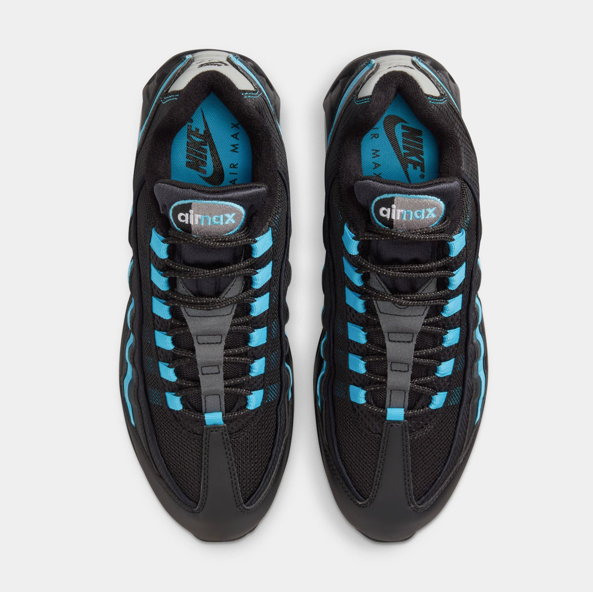 Exclusive Air Max 95 OG Mens Running Shoes (Black/Baltic Blue/Black/Pearl Grey) — 4 — Side View