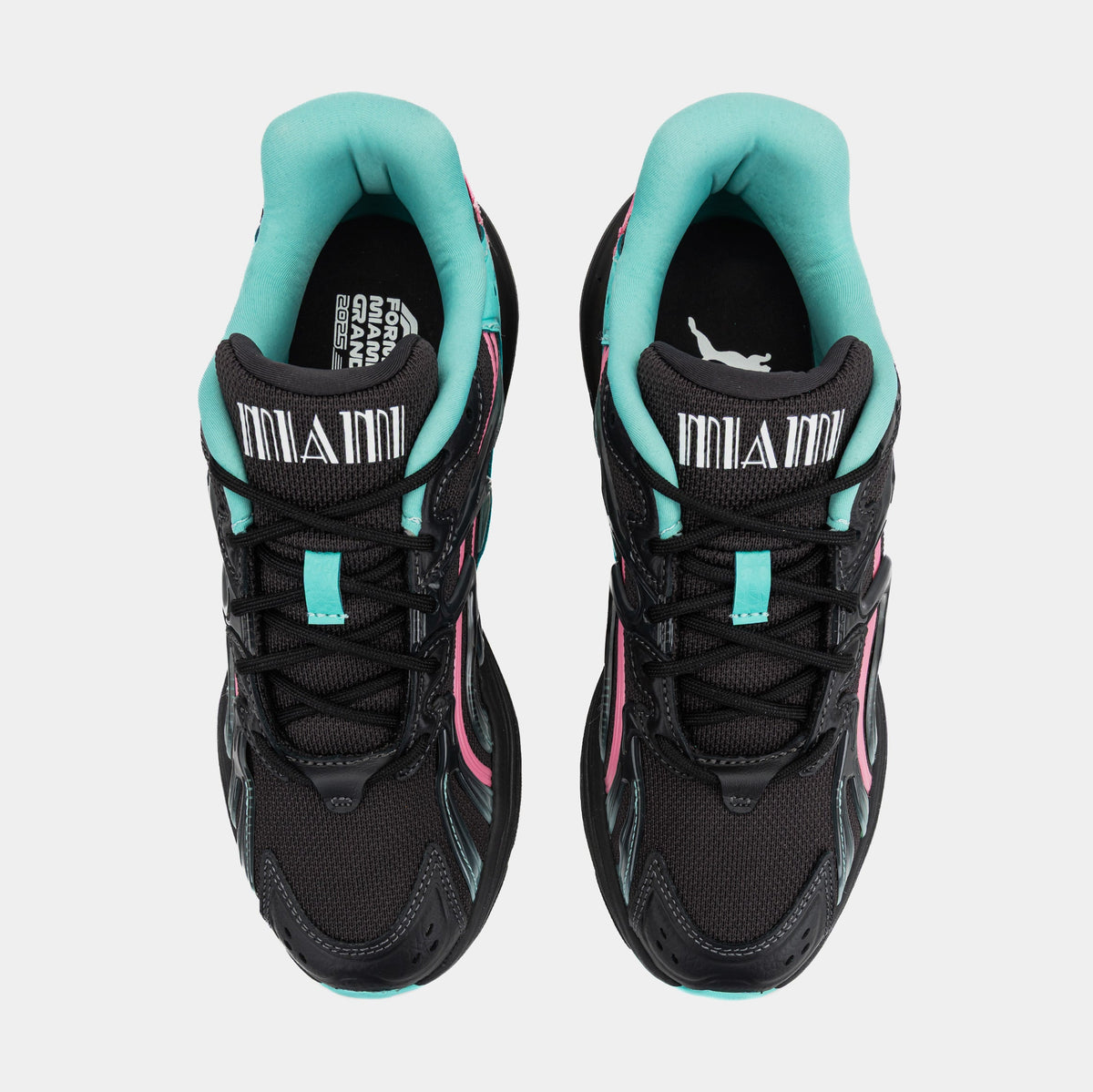 Exclusive F1 Inverse Miami Mens Running Shoes (Black/Pink) — 4 — Side View