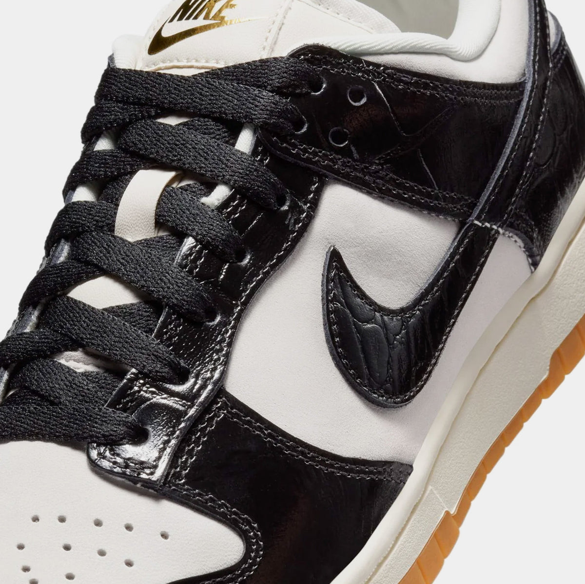 Exclusive Dunk Low LX Black and Phantom Womens Lifestyle Shoes (Black/Phantom/Gum) — 5 — Back View
