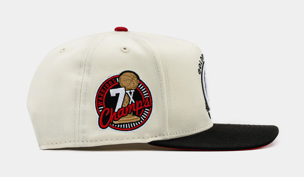 Exclusive Shoe Palace Exclusive Golden State Warriors 7X Champ 950AF Snapback Mens Hat (Beige/Black) — OS — Side View