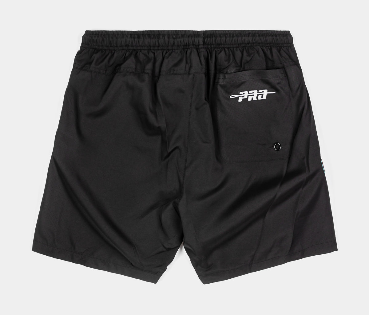 Exclusive Arizona Diamondbacks Team Badge Woven Mens Shorts (Black/Red) — S — Side View
