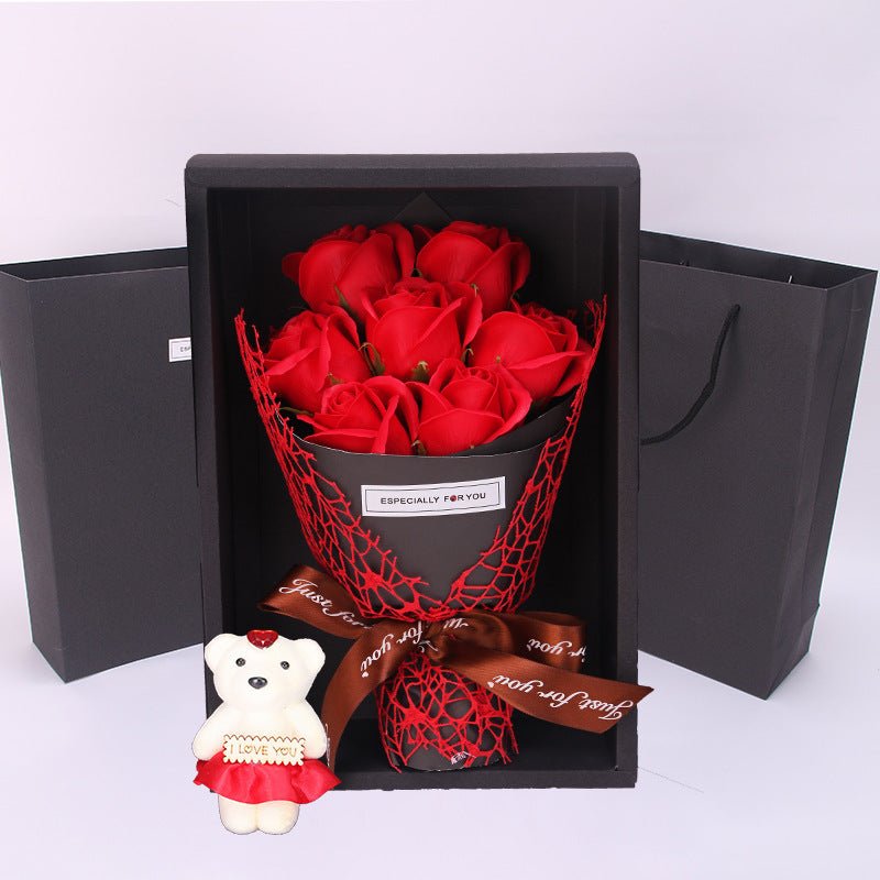 Exclusive Luxurious Rose Soap Bouquet Gift Set — Black Box 7 Red — Alternate View 9