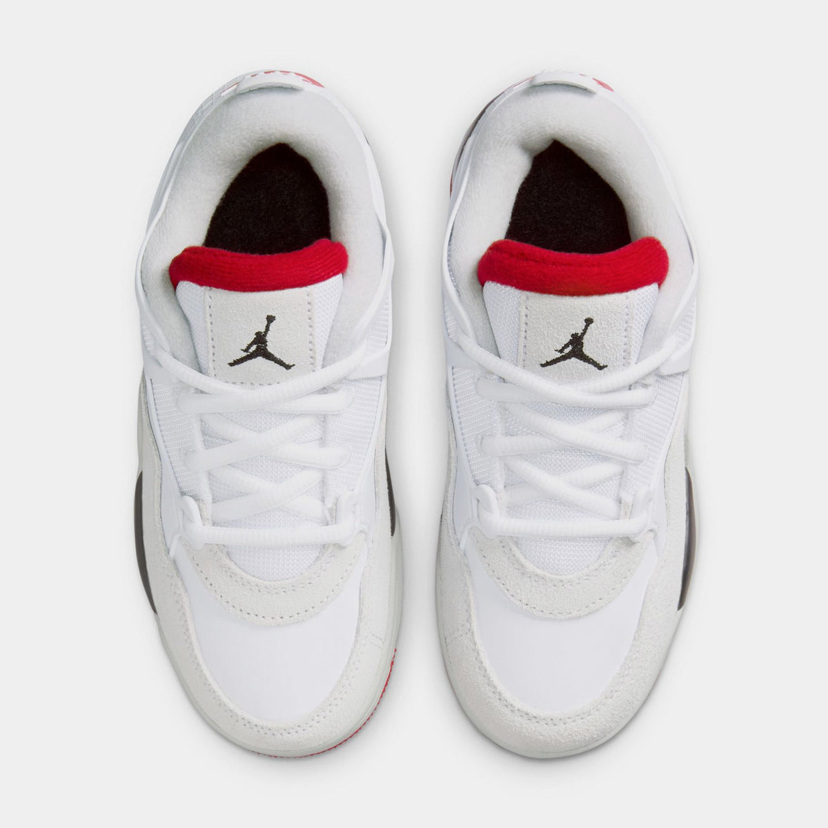 Exclusive Air Jordan 4 RM Preschool Basketball Shoes (White/Black/Neutral Grey/Varsity Red) — 10.5C — Side View
