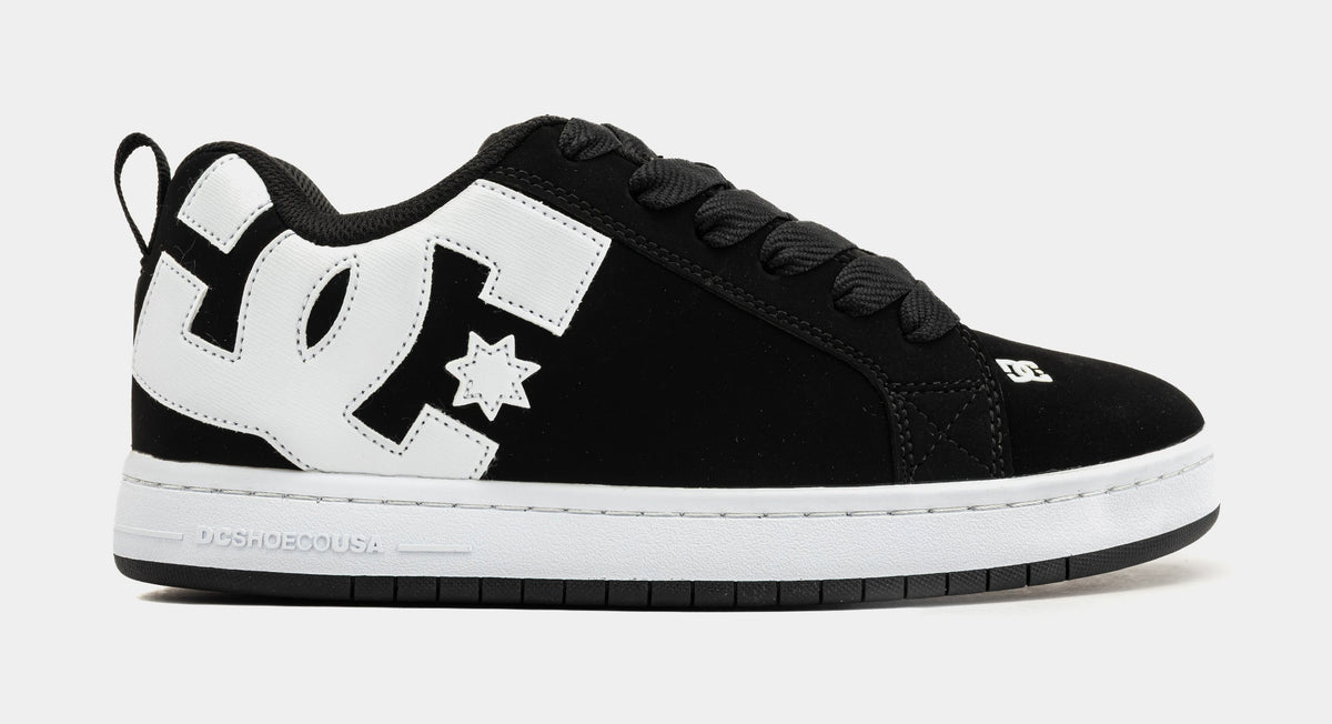 Exclusive Court Graffik Mens Skate Shoes (White/Black) — 7 — Front View