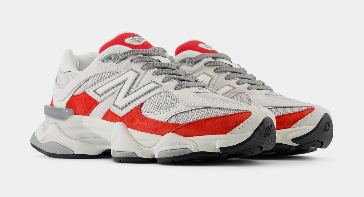 Exclusive 9060 Mens Running Shoes (White/Grey/Red) — 8 — Side View