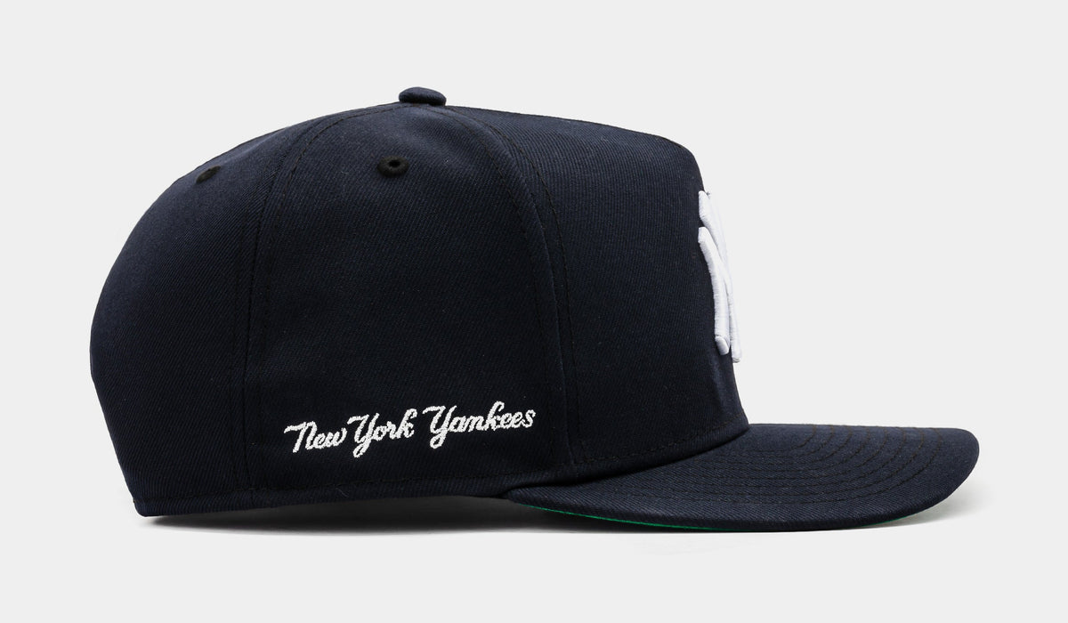 Exclusive Shoe Palace Exclusive New York Yankees Side Script 950AF Snapback Mens Hat (Navy/White) — OS — Side View