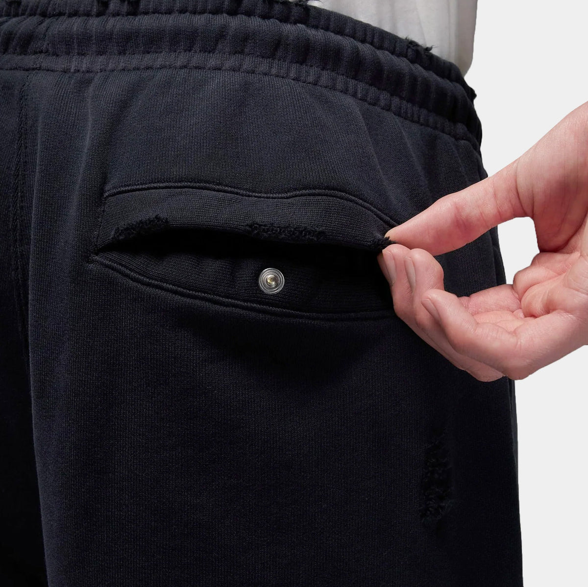 Exclusive JDN Rare Air Fleece Joggers Mens Sweatpants (Black) — S — Back View