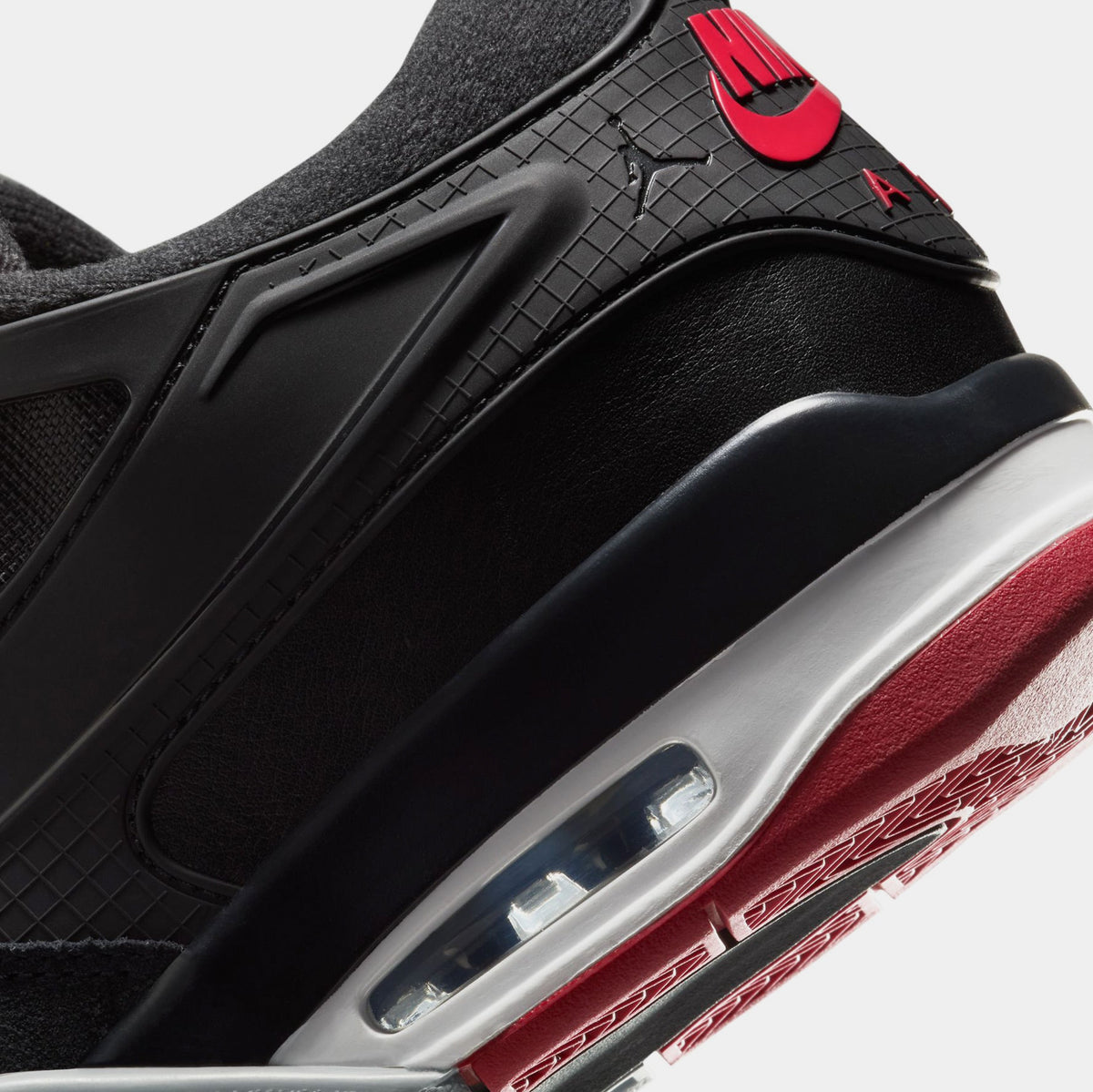 Exclusive Air Jordan 4 RM Mens Lifestyle Shoes (Black/Varsity Red/Wolf Grey/White) — 7 — Lifestyle View
