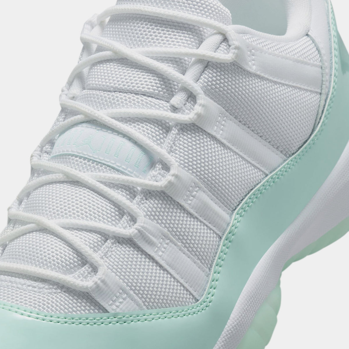 Exclusive Air Jordan 11 Retro Low Igloo Womens Lifestyle Shoes (White/Igloo) — 6 — Detail View