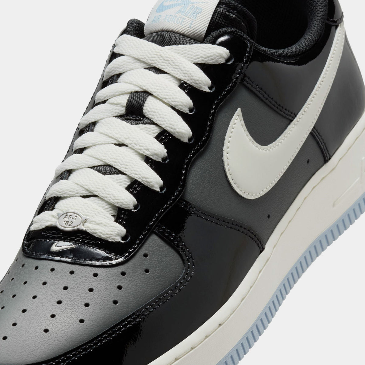 Exclusive Air Force 1 '07 Low Mens Lifestyle Shoes (Black/Sail/Armory Blue/Iron Grey) — 7 — Detail View
