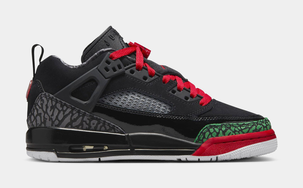Exclusive Spizike Low Grade School Lifestyle Shoes (Black/Classic Green/White/Varsity Red) — 3.5Y — Front View