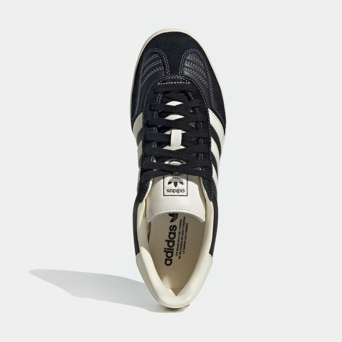 Exclusive Gazelle Indoor Mens Lifestyle Shoes (Core Black/Cream White/Gold Metallic) — 4 — Side View