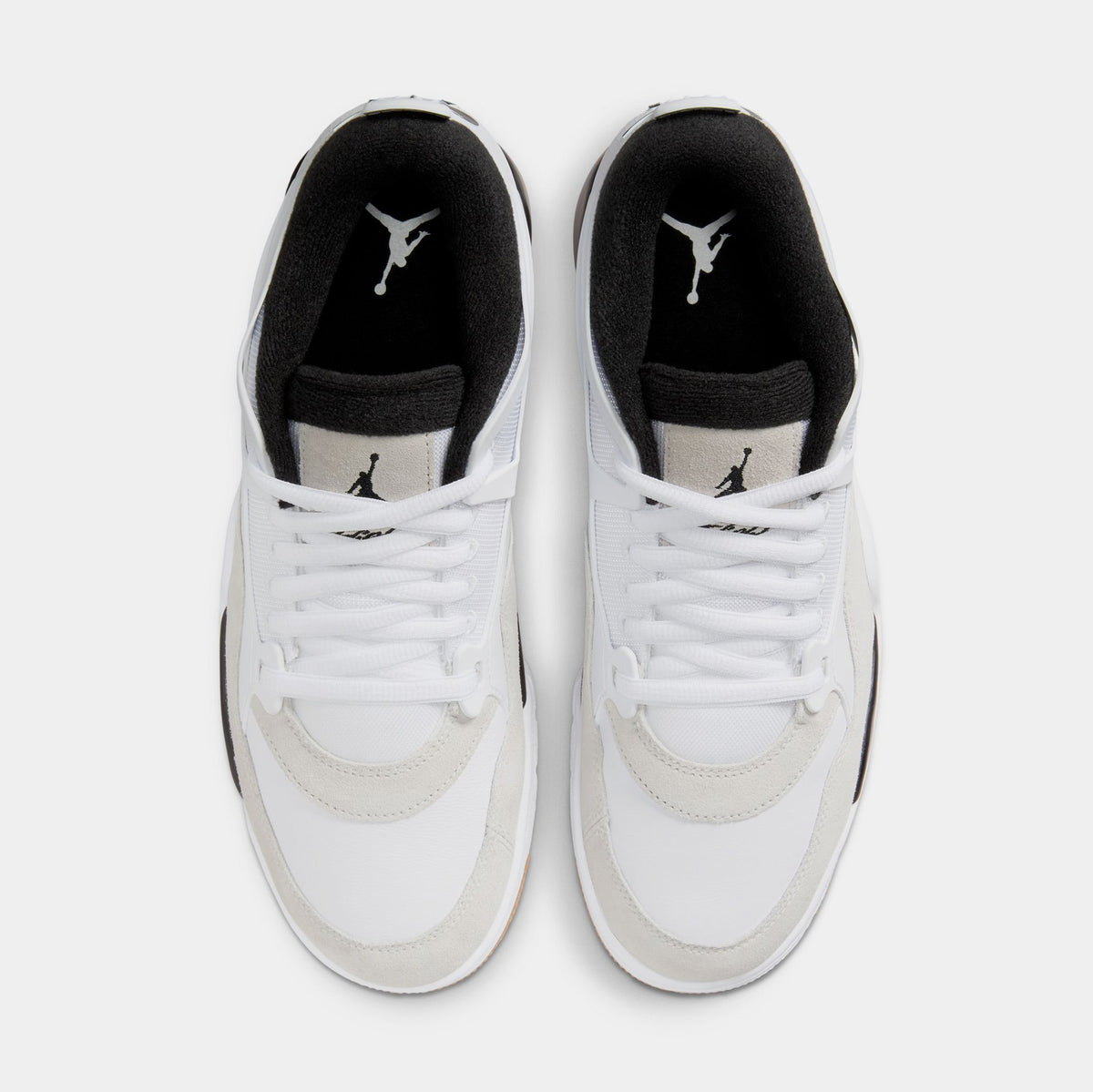 Exclusive Air Jordan 4 RM Mens Lifestyle Shoes (White/Black/Gum) — 7 — Side View