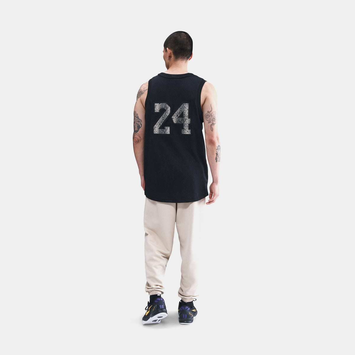 Exclusive Kobe Bryant Mamba Mens Jersey (Black/Sanddrift) — S — Top View
