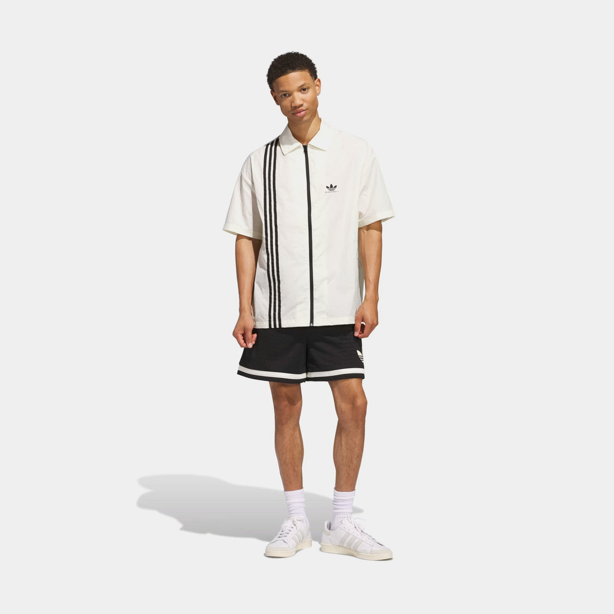 Exclusive Original Basketball Mens Shorts (Black/Ivory) — S — Front View