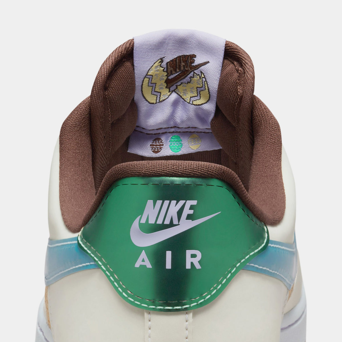 Exclusive Air Force 1 Retro Sesame and White Mens Basketball Shoes (Summit White/Glacier Blue/Mint Foam) — 5 — Detail View
