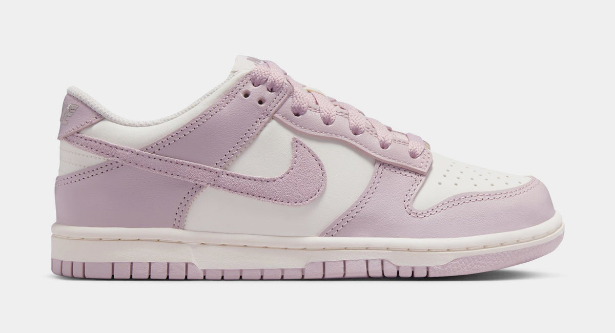 Exclusive Dunk Low Grade School Lifestyle Shoes (Sail/Particle Rose/Enigma Stone) — 3.5Y — Front View