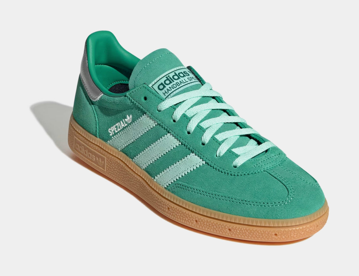 Exclusive Handball Spezial Womens Lifestyle Shoes (Semi Court Green/Clear Mint/Gum) — 5 — Side View