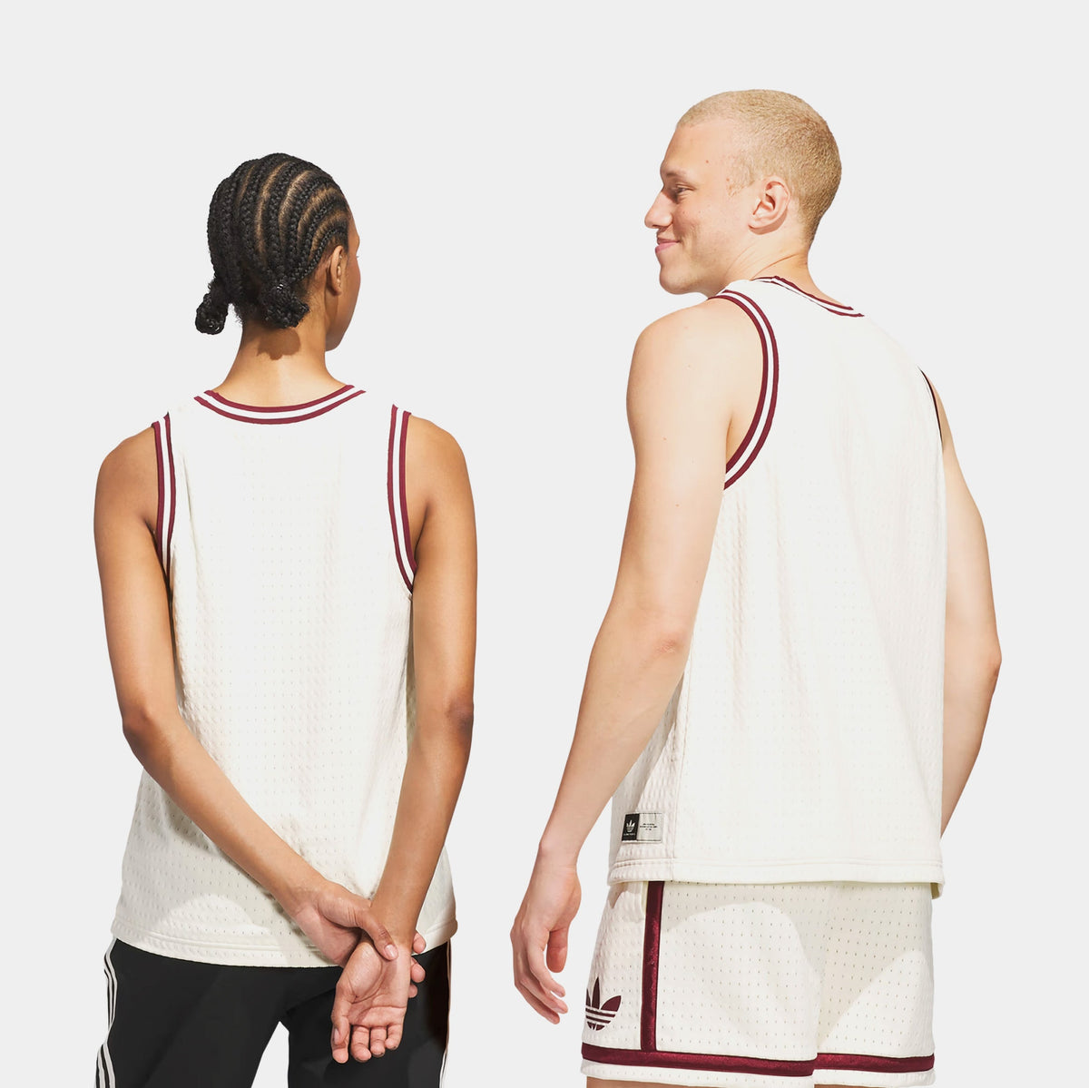 Exclusive Originals Basketball Mens Jersey (Biege/Red) — S — Side View