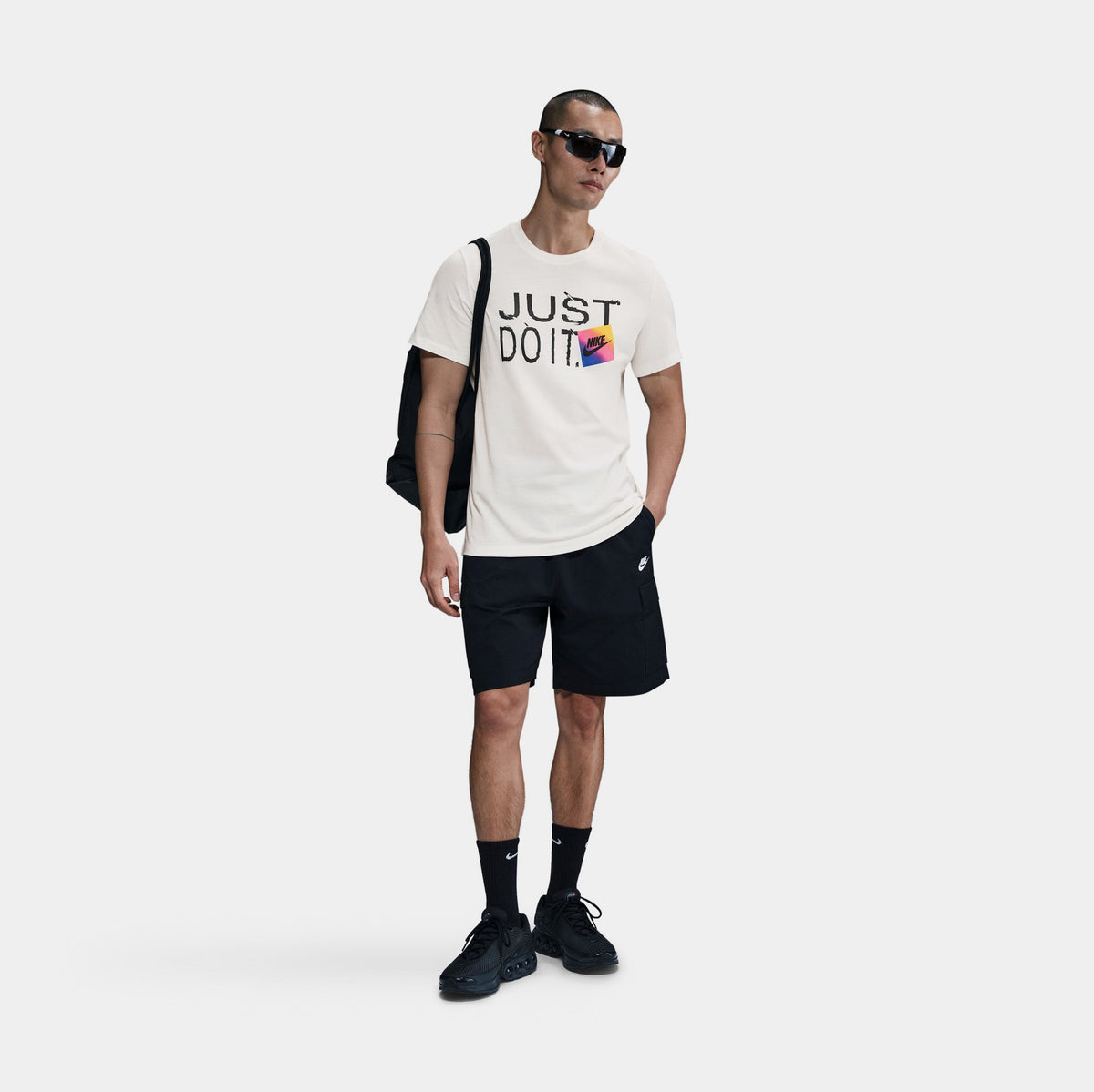 Exclusive NSW Just Do It Mens Short Sleeve Shirt (Sail) — S — Front View