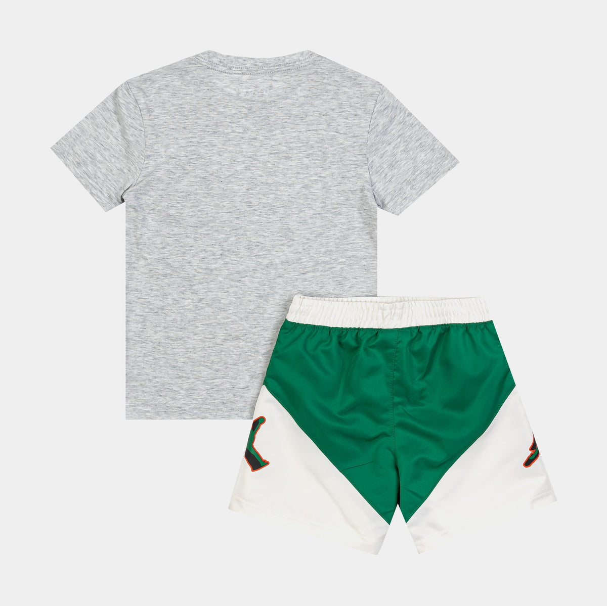 Exclusive Jumpman Stacked Play Short Infant Toddler Set (Grey/Green) — 2T — Side View