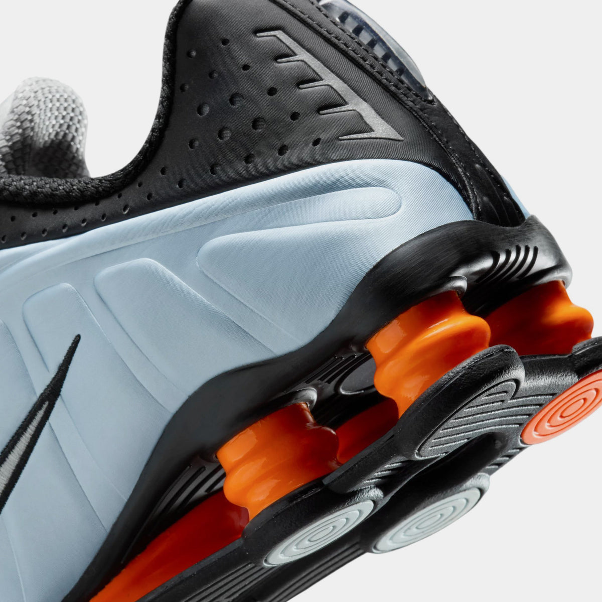 Exclusive Shox R4 Womens Running Shoes (Blue Tint/Total Orange/Black/Metallic Silver) — 5 — Lifestyle View