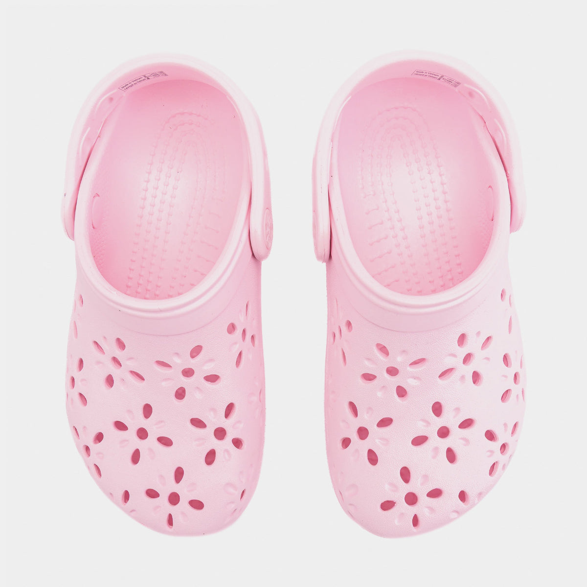 Exclusive Classic Floral Cut Out Preschool/Grade School Sandals (Pink/Pink) — 11C — Side View