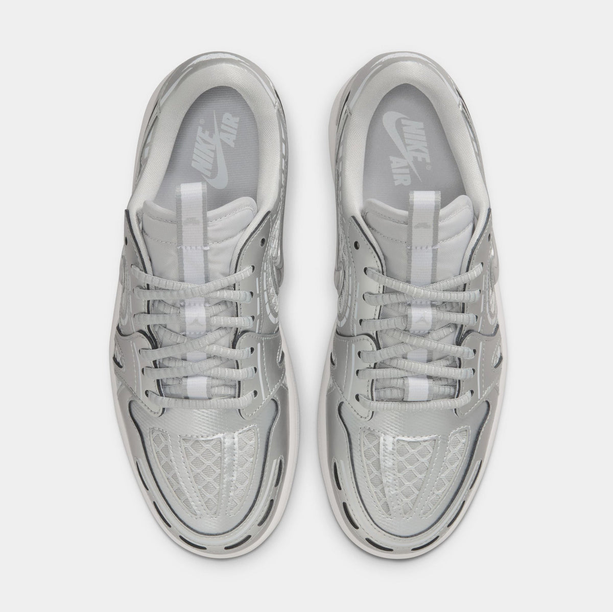 Exclusive Air Jordan 1 Low Method Of Make Womens Lifestyle Shoes (Neutral Grey/White/Pewter Grey/Metallic Silver) — 5 — Side View