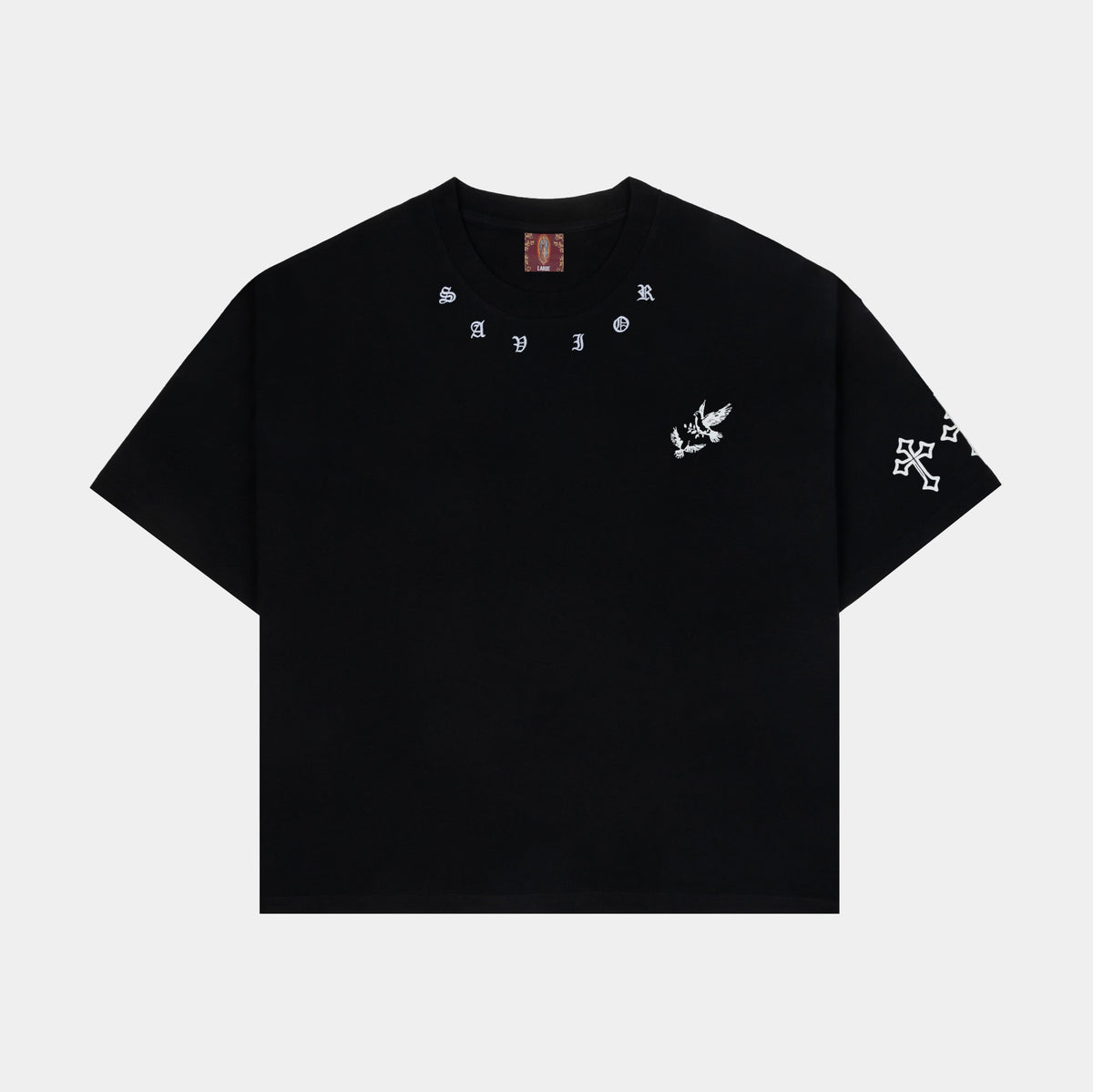 Exclusive The Faith Mens Short Sleeve Shirt (Black/White) — S — Front View