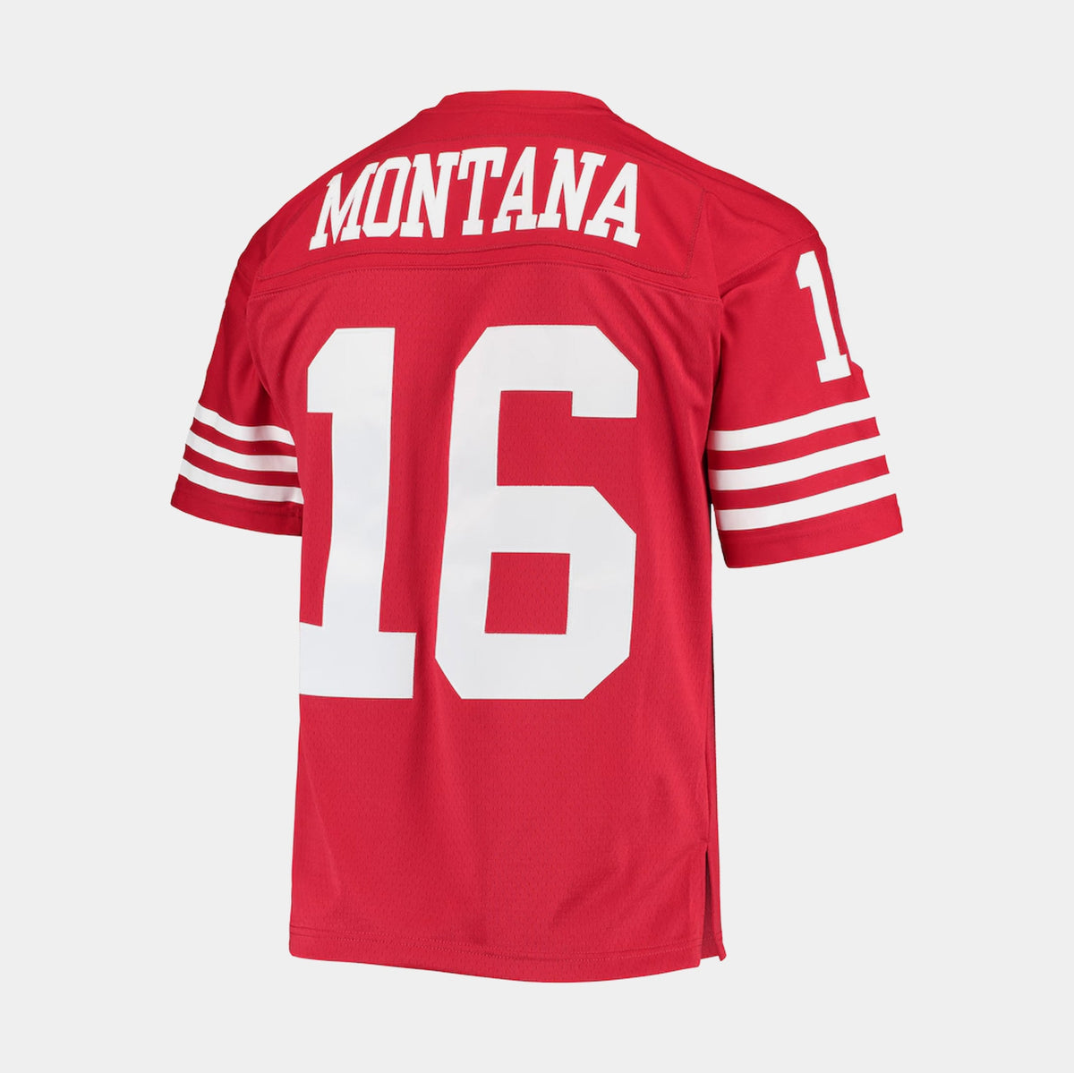 Exclusive NFL Legacy San Francisco 49ers 1990 Joe Montana Mens Jersey (Red/Whte) — S — Side View
