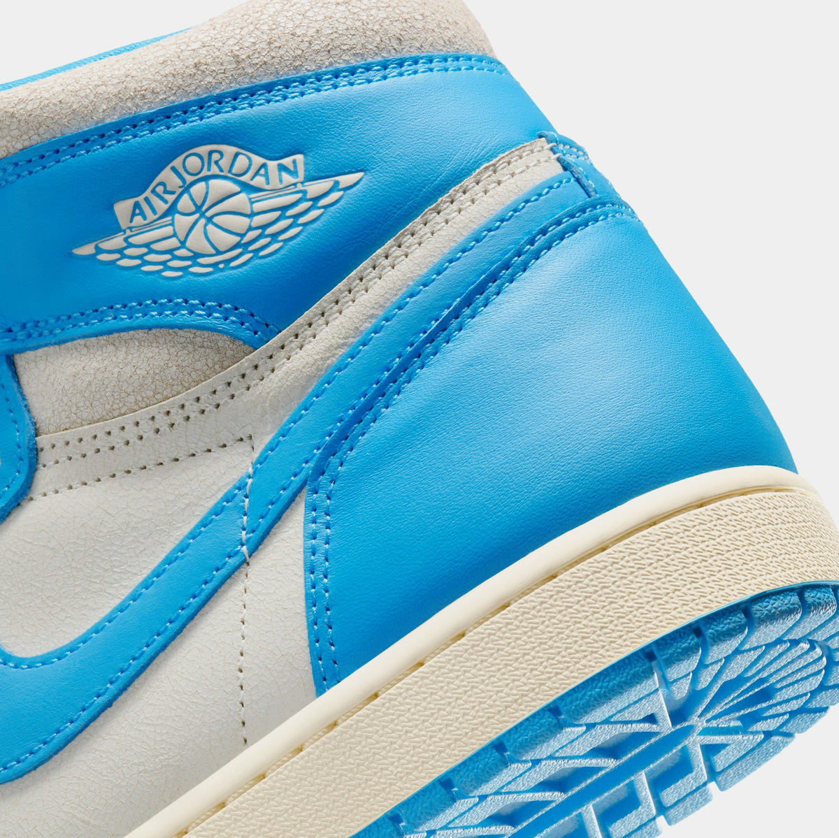 Exclusive Air Jordan 1 Retro High OG UNC Reimagined Mens Lifestyle Shoes (Dark Powder Blue/Dark Powder Blue/Sail) — 7 — Lifestyle View