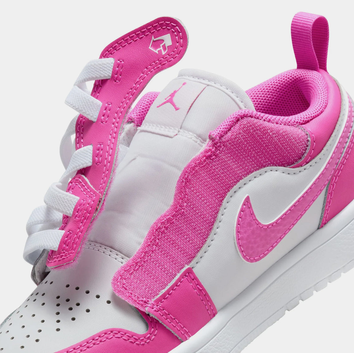 Exclusive Air Jordan 1 Low Alt Fire Pink Preschool Lifestyle Shoes (Fire Pink/White/Iris Whisper) — 10.5C — Side View